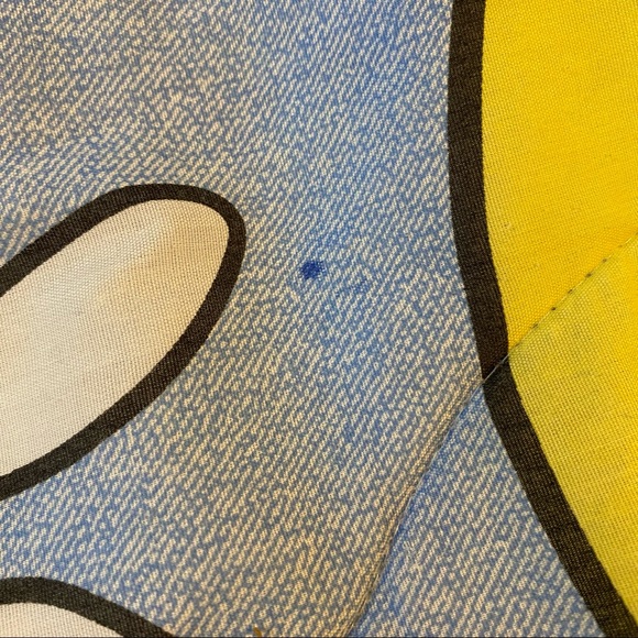 Vintage 1998 WB Looney Tunes Tweety Bird Reversible Blue Checkered 90s Comforter - Picture 3 of 7